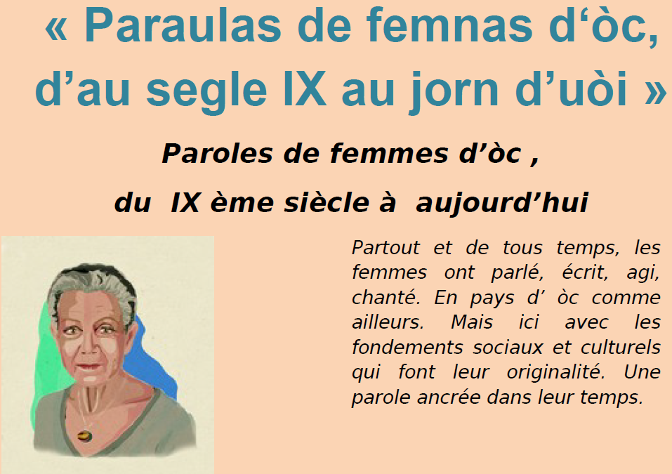 « Paraulas de femnas d‘òc, dau segle IX au jorn d’uòi » amb Miquèla Stenta, lo 2 de febrièr