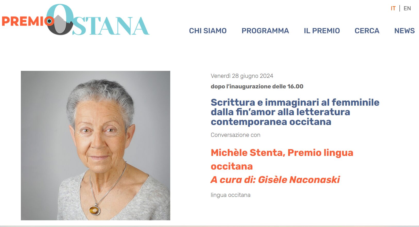 Accueil 4 Premio Ostana de 2024 a Miquèla Stenta