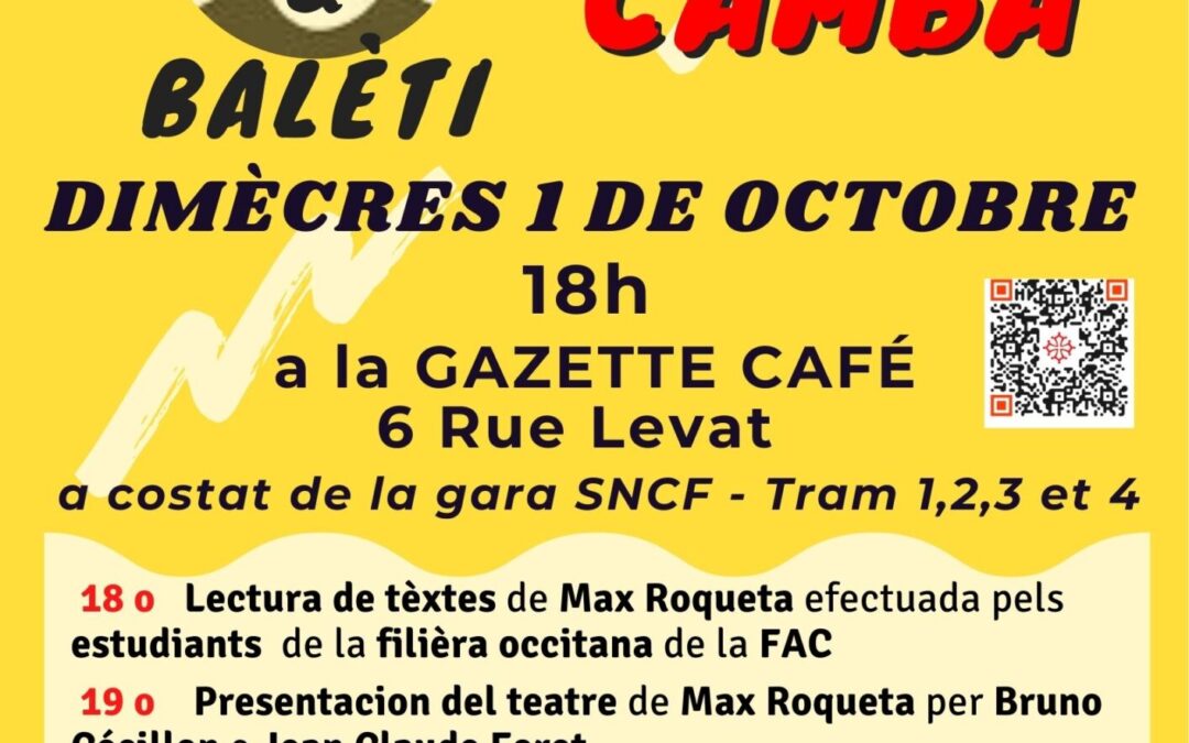 Cafè occitan au Clapàs, lo 1r d’octòbre