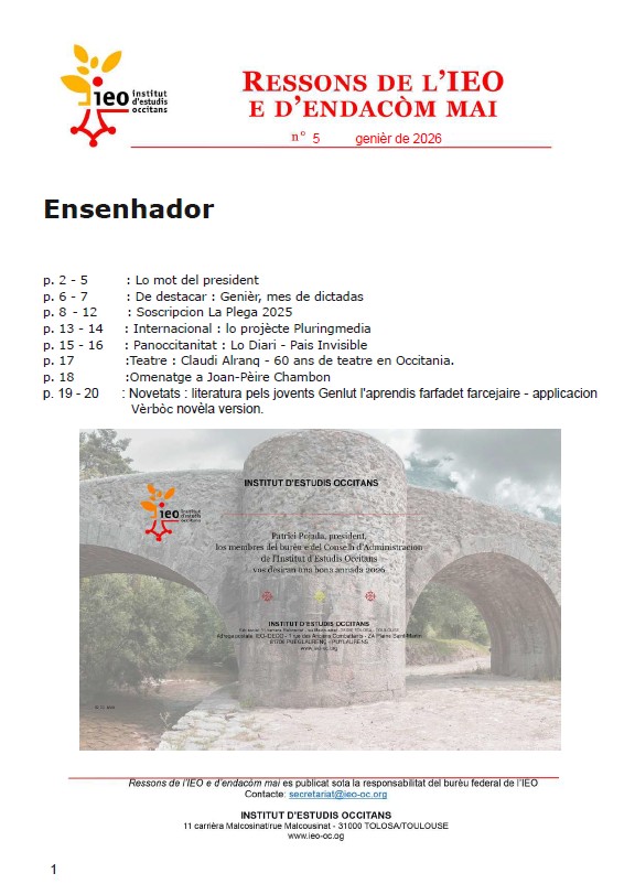 Ressons de l&rsquo;IEO e d&rsquo;endacòm mai N°5