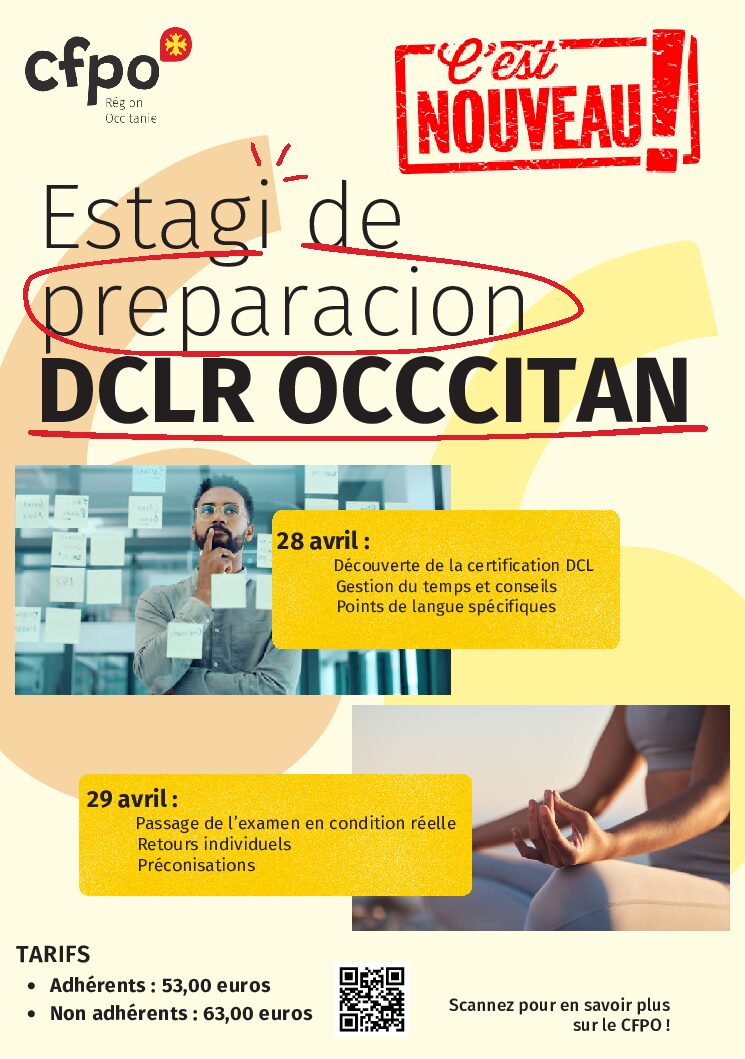 Estagi de preparacion au DCL Occitan, los 28 e 29