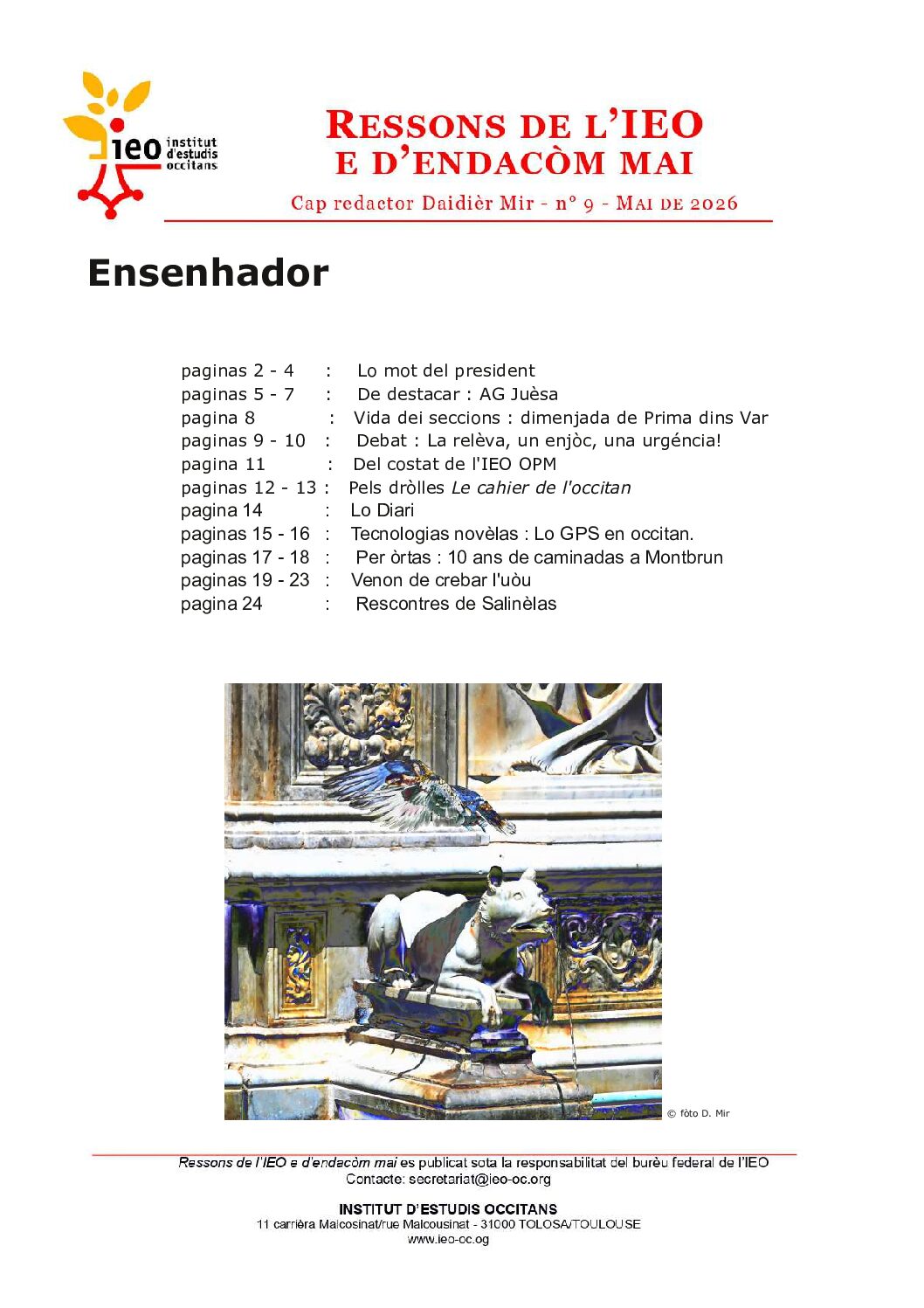 Ressons de l&rsquo;IEO e d&rsquo;endacòm mai N°9
