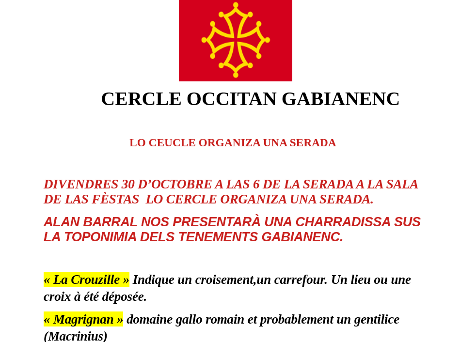 Toponimia Gabianenca, lo 30