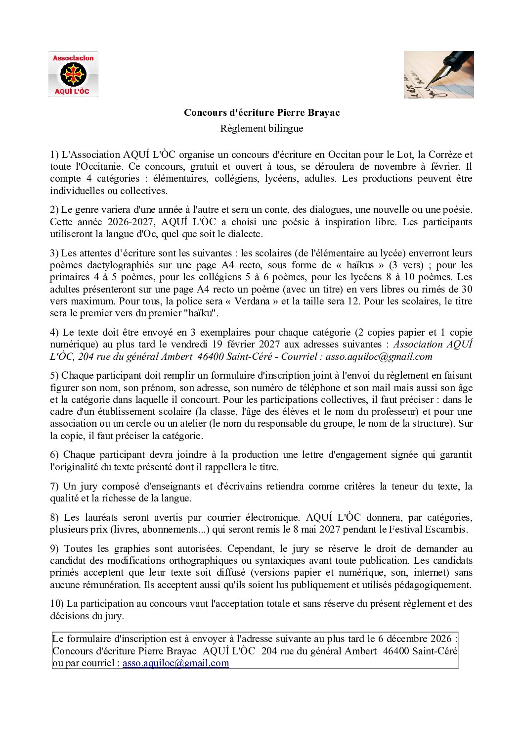 Reglement concours bilingue 2026 2027 pdf
